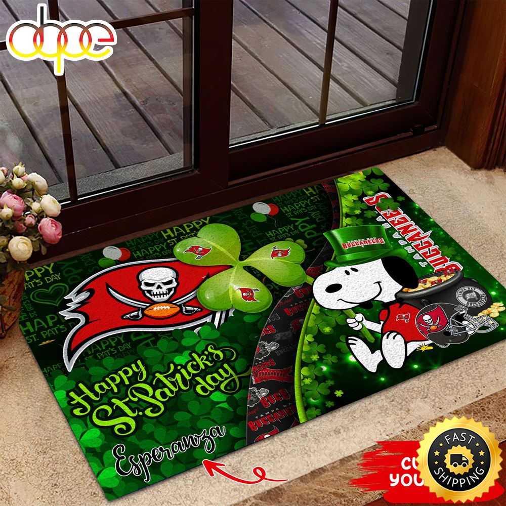 Tampa Bay Buccaneers NFL Custom Doormat The Celebration Of The Saint Patrick S Day O6ym3e