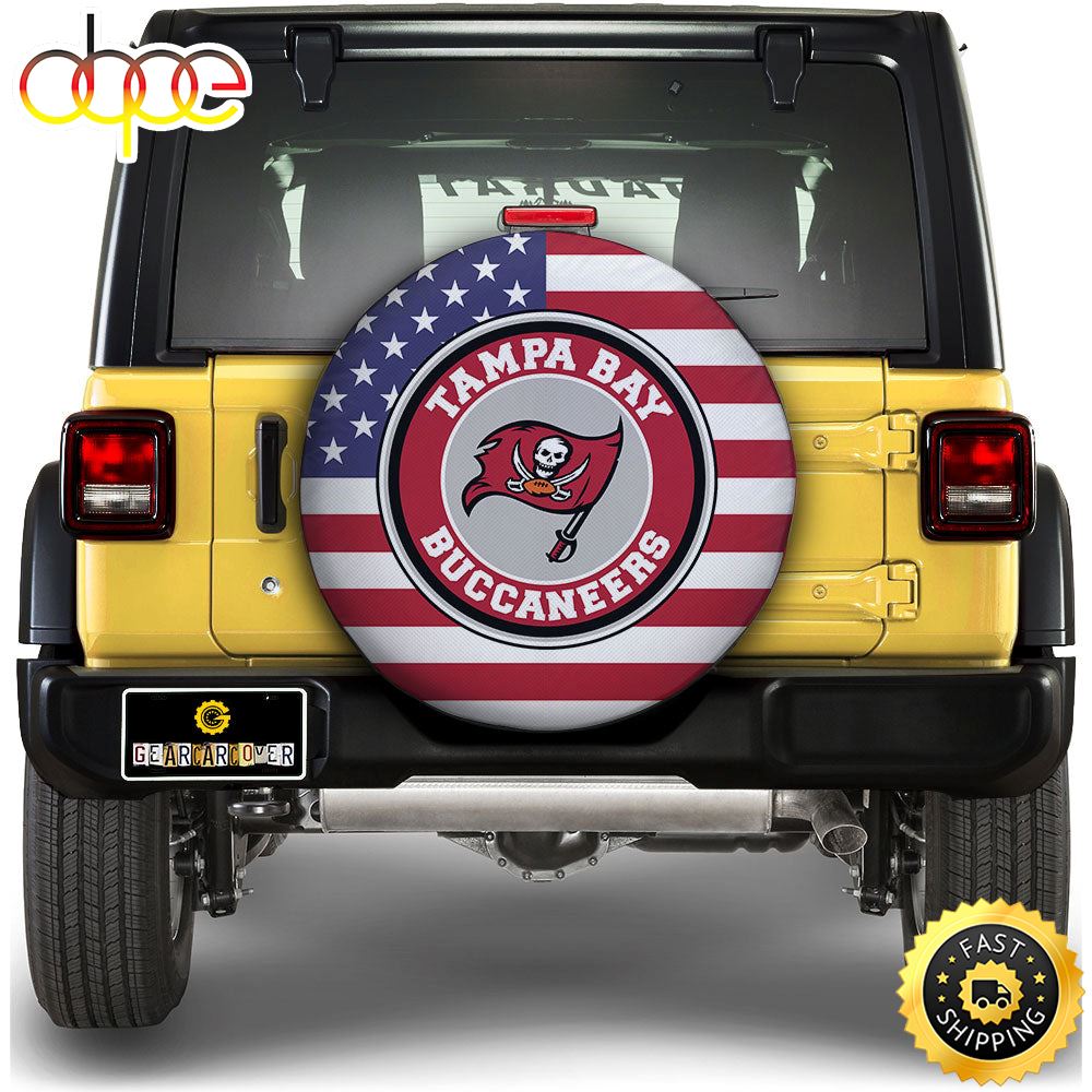 Tampa Bay Buccaneers Spare Tire Covers Custom US Flag Style Kwjaht