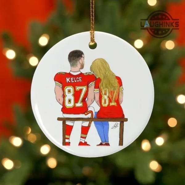 Taylor Swift And Travis Kelce Dating Ornament Kc Travis Kelce Snl 2 Sided Ceramic Ornaments O7gq5y