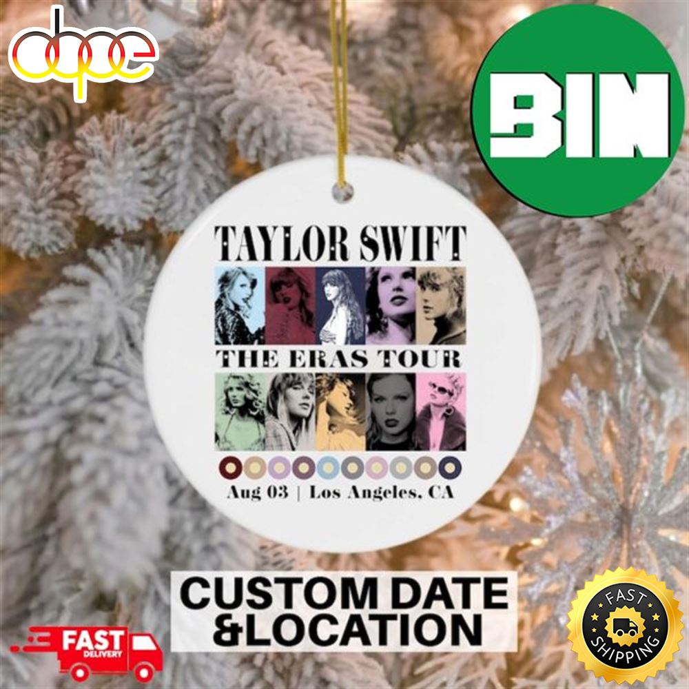 Taylor Swift Christmas 2 Sides The Eras Tour Custom Text For Fans Xmas Gift Ornament G966p4
