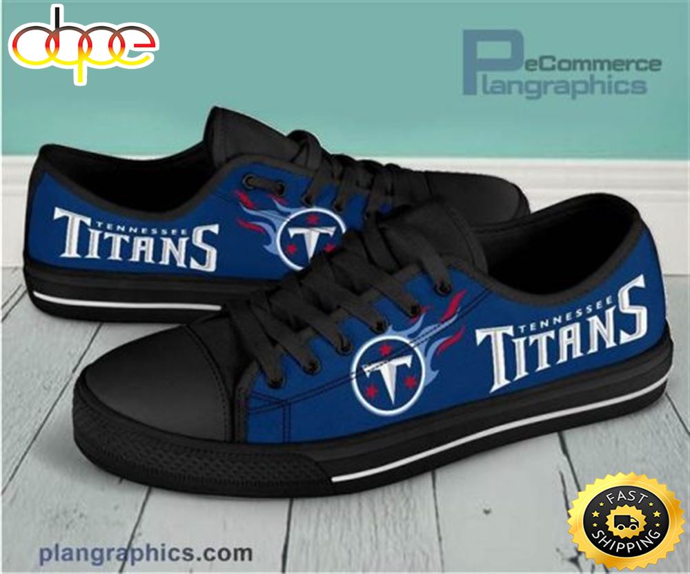 Tennessee Titans Canvas Canvas Sneaker Low Top Black Shoes D6fpkr