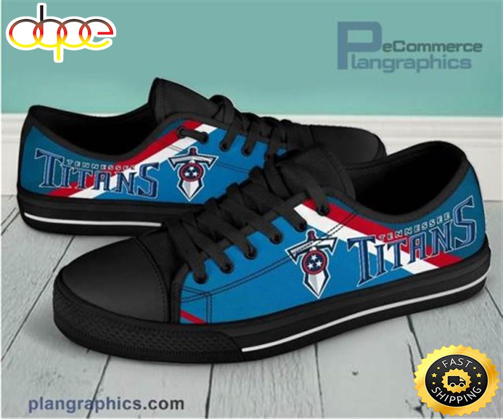 Tennessee Titans Canvas Low Top Black Shoes Fahdbn
