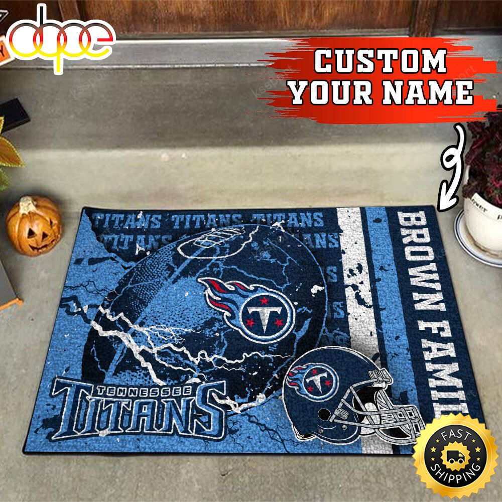 Tennessee Titans NFL Custom Your Name Doormat Dlpxk0