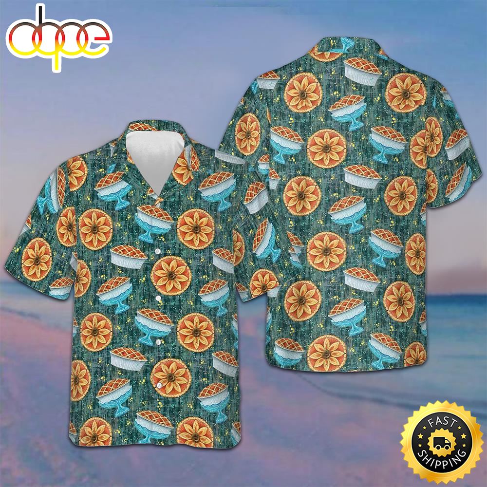 Thanksgiving Autumn Pie Hawaiian Shirt Thanksgiving Button Up Shirt Presents For Friends Bhp1xl