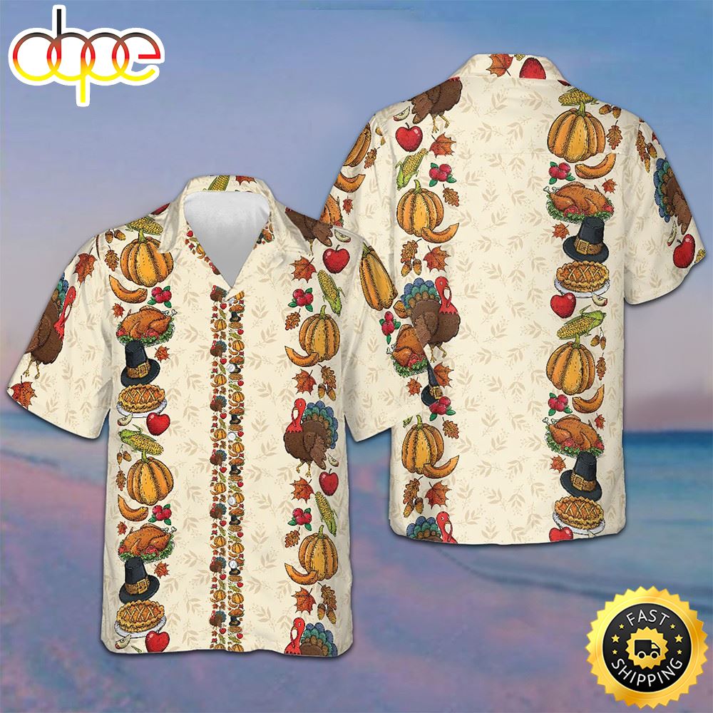 Thanksgiving Dinner Hawaiian Shirt Short Sleeve Button Up Men Gifts For Thanksgiving Fcujxe