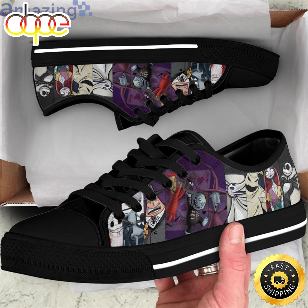 The Nightmare Before Christmas Halloween Low Top Canvas Shoes Cjslje