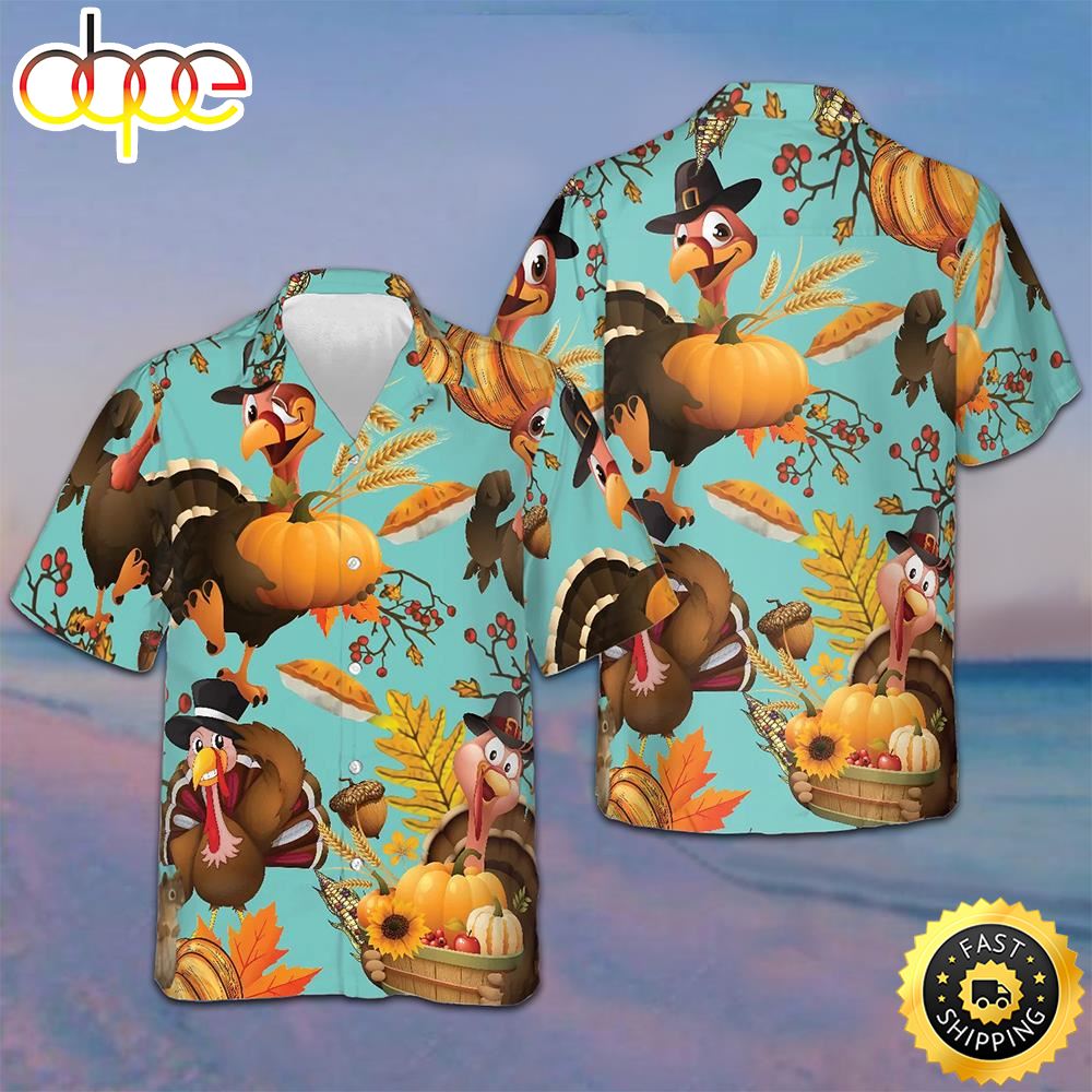 Turkey For Thanksgiving Hawaiian Shirt Button Down Beach Shirts Best Uncle Gifts Stacp3