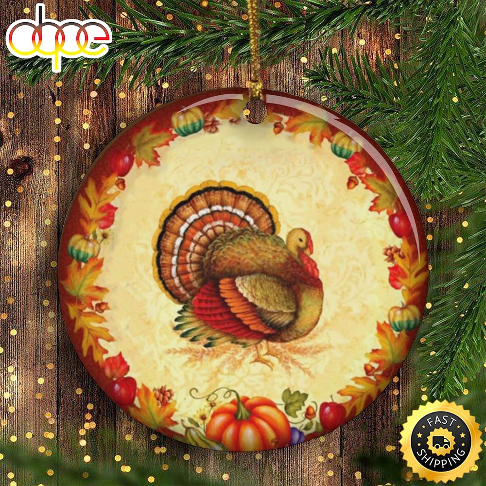 Turkey Thanksgiving Christmas Ornament Vintage Autumn Designs Gifts For Parents Home Decor Wtvtls