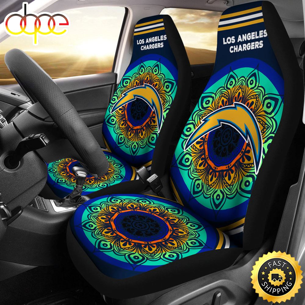 Unique Magical And Vibrant Los Angeles Chargers Car Seat Covers B4o3iu