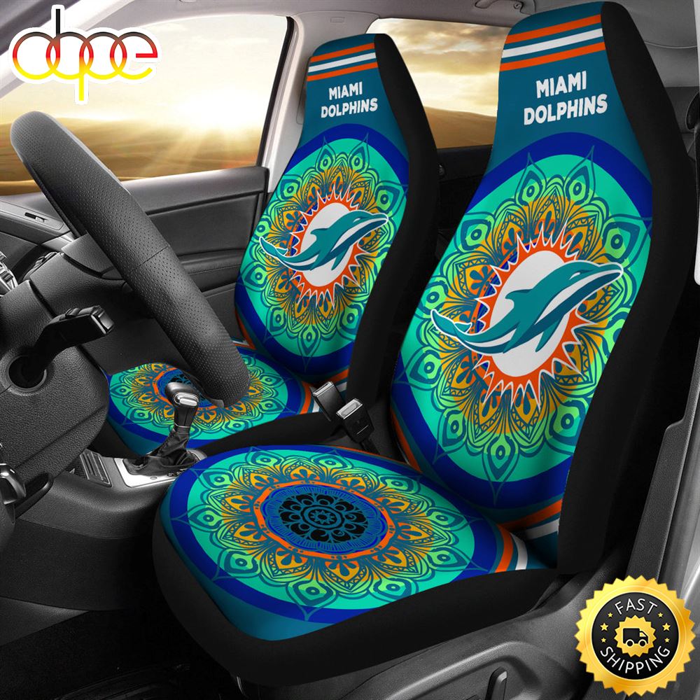 Unique Magical And Vibrant Miami Dolphins Car Seat Covers I4izpb
