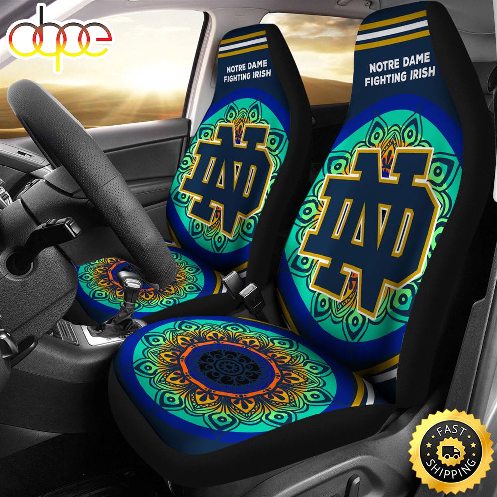 Unique Magical And Vibrant Notre Dame Fighting Irish Car Seat Covers Ic3nut