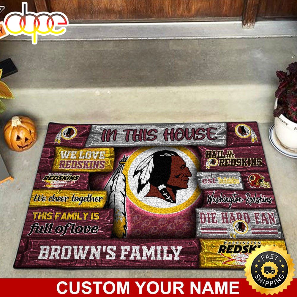 Washington Redskins NFL Custom Doormat For Couples This Year Avjcwn