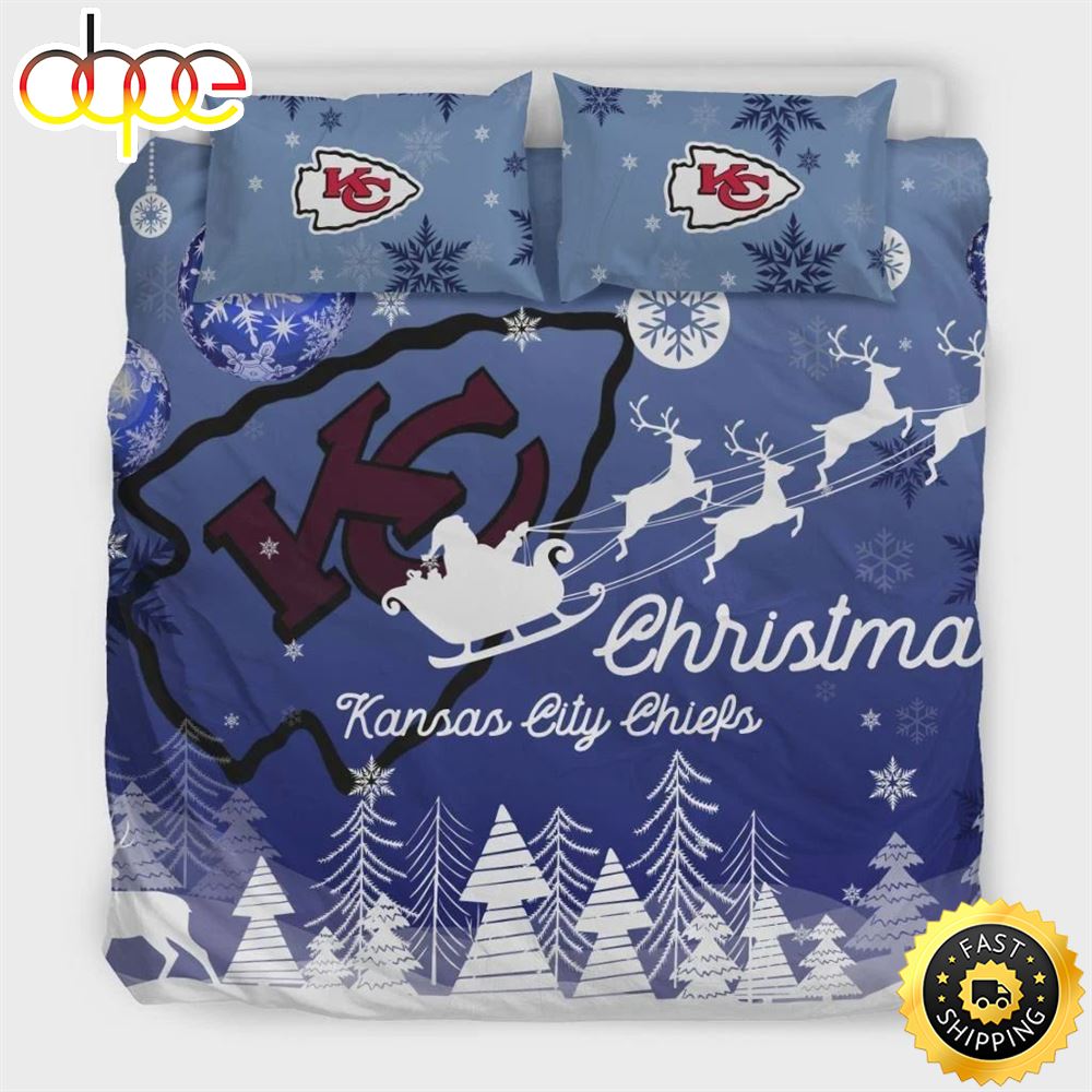 Xmas Gift Kansas City Chiefs Nfl Team Duvet Cover Quilt Cover Pillowcase Bedding Set Vmyr4b
