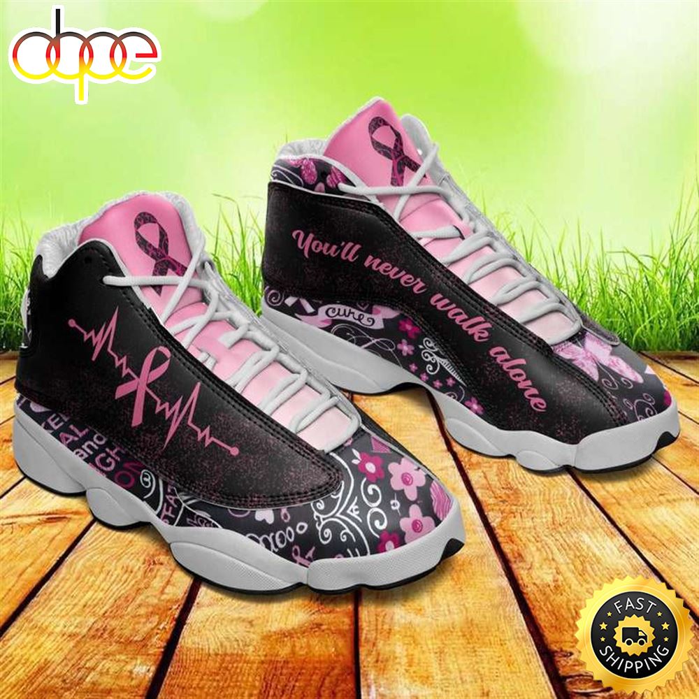 You Ll Never Walk Alone Pink Ribbon Breast Cancer Awareness Air JD13 Shoes Nbkmbu