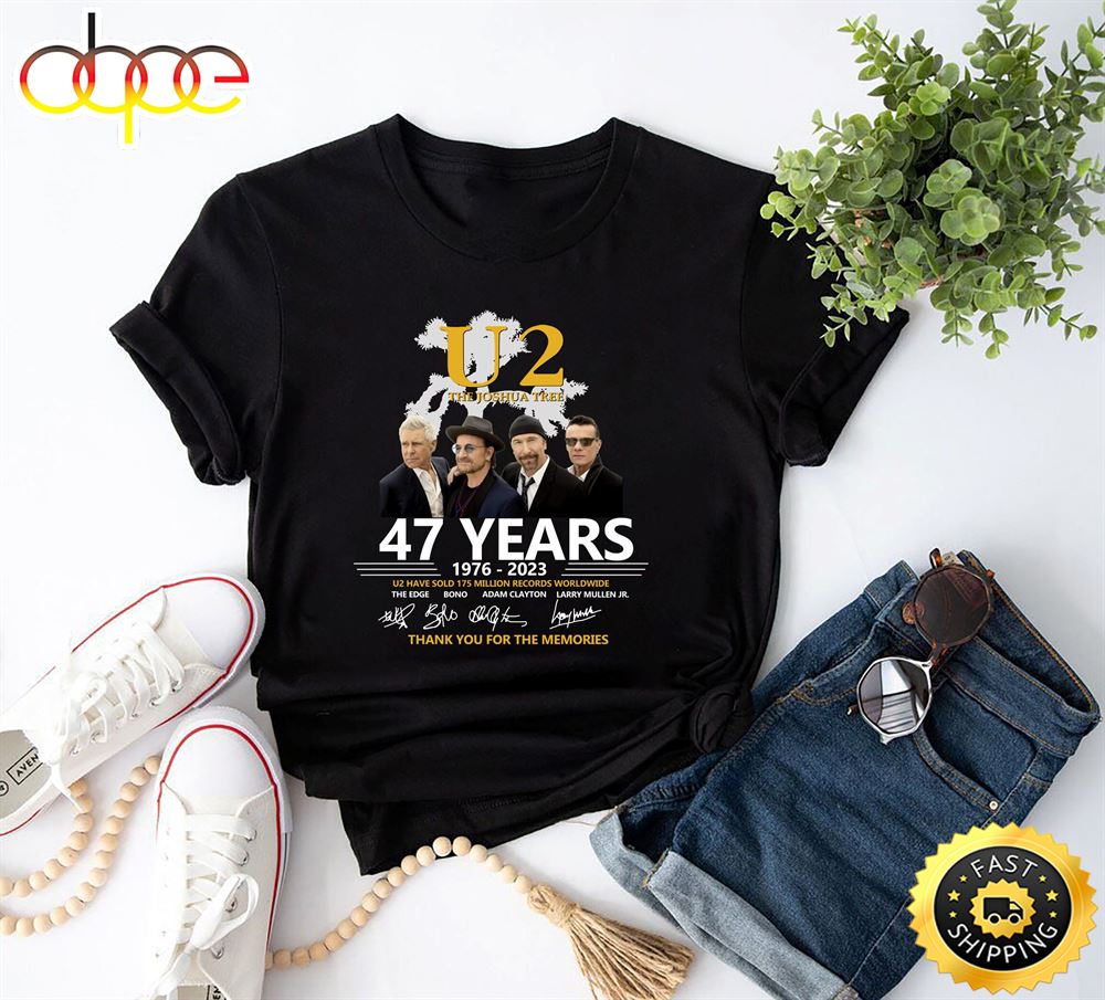 47 Years U2 Band Signature Shirt U2 Band Shirt Achtung Baby Shirt Ge01zt