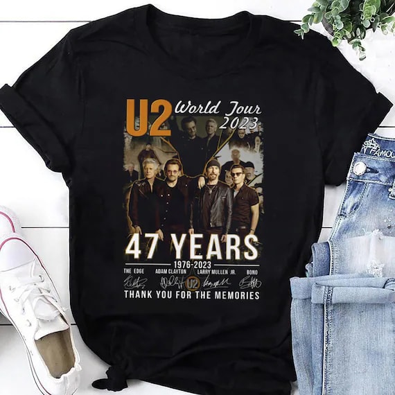 47 Years U2 Band Signature Shirt U2 Band Shirt Achtung Baby Kokng0