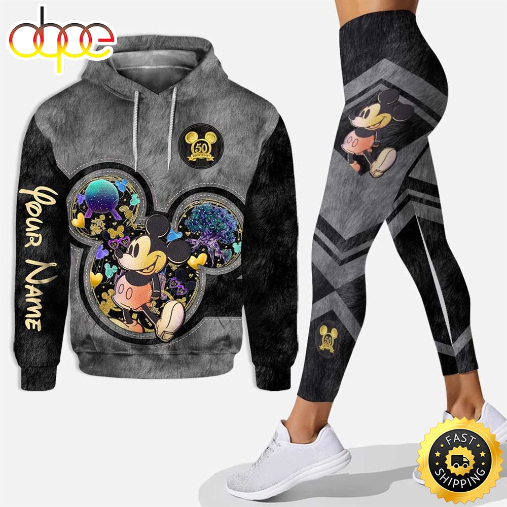 50 Years Of Magic Disney Mickey Mouse Minnie Mouse Hoodie And Legging Set