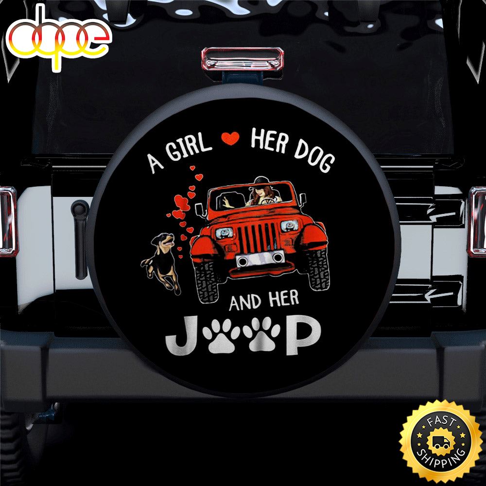 A Girl Love Her Dog And Her Jeep Car Spare Tire Covers Gift For Campers Xo5qke