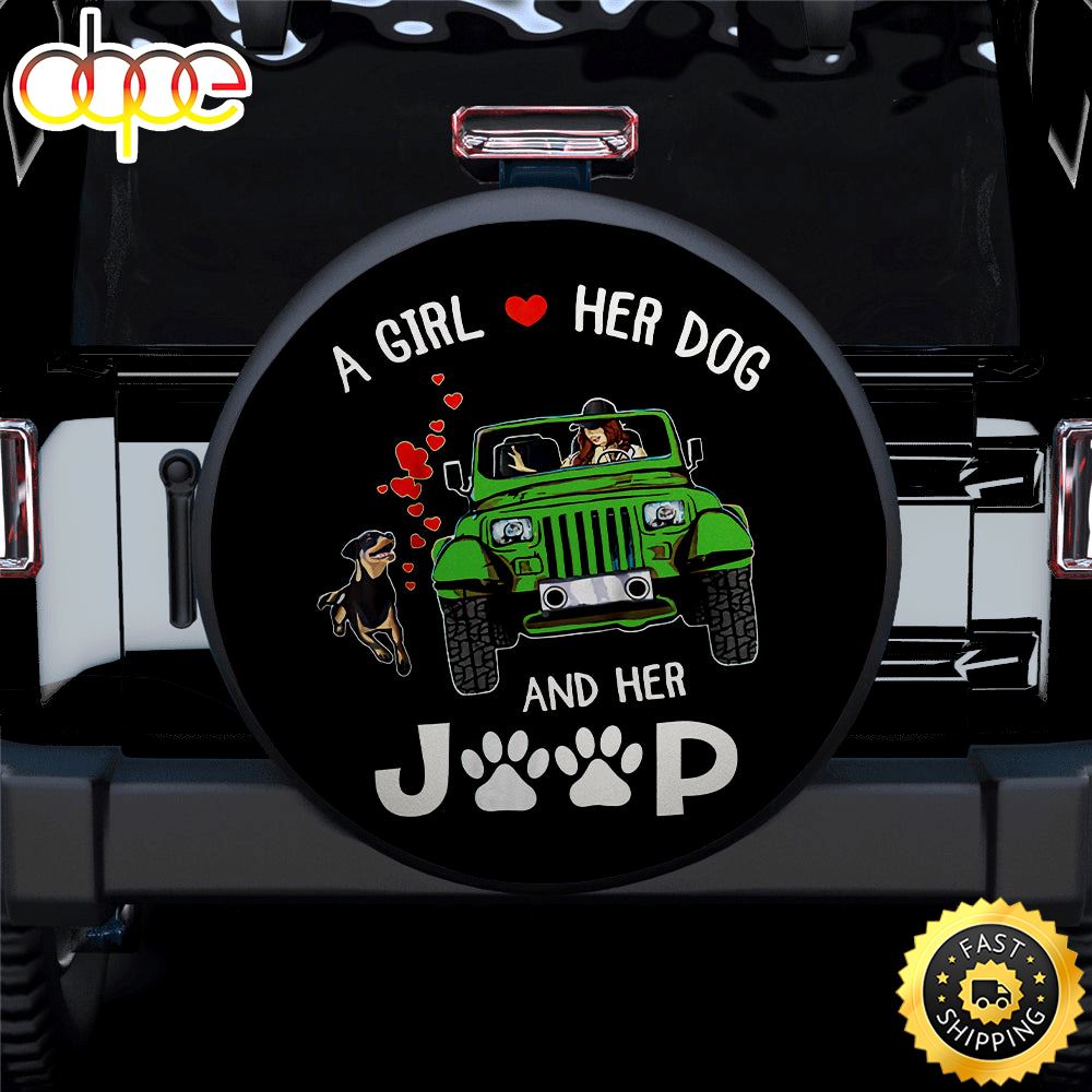 A Girl Love Her Dog And Her Jeep Green Car Spare Tire Covers Gift For Campers Fdzeuw