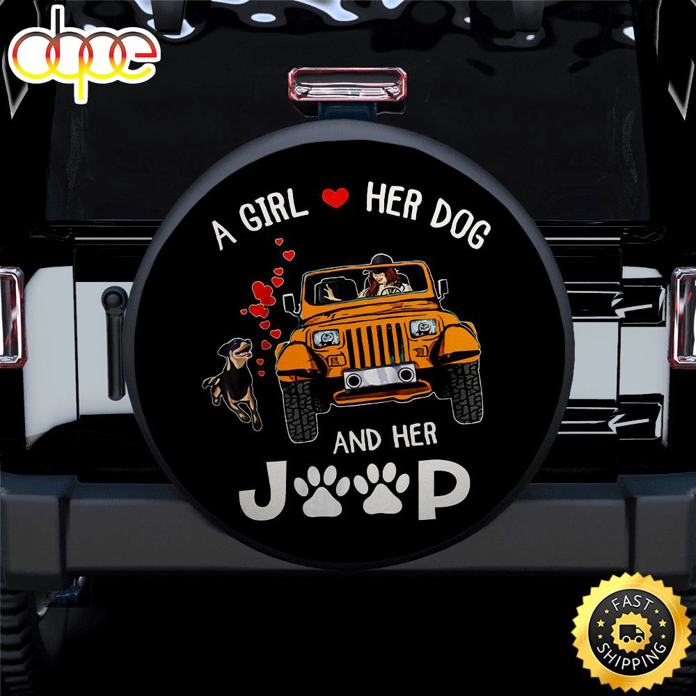 A Girl Love Her Dog And Her Jeep Orange Car Spare Tire Covers Gift For Campers B3lfow