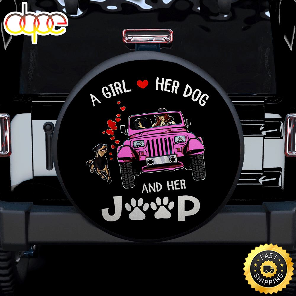 A Girl Love Her Dog And Her Jeep Pink Car Spare Tire Covers Gift For Campers Antufb
