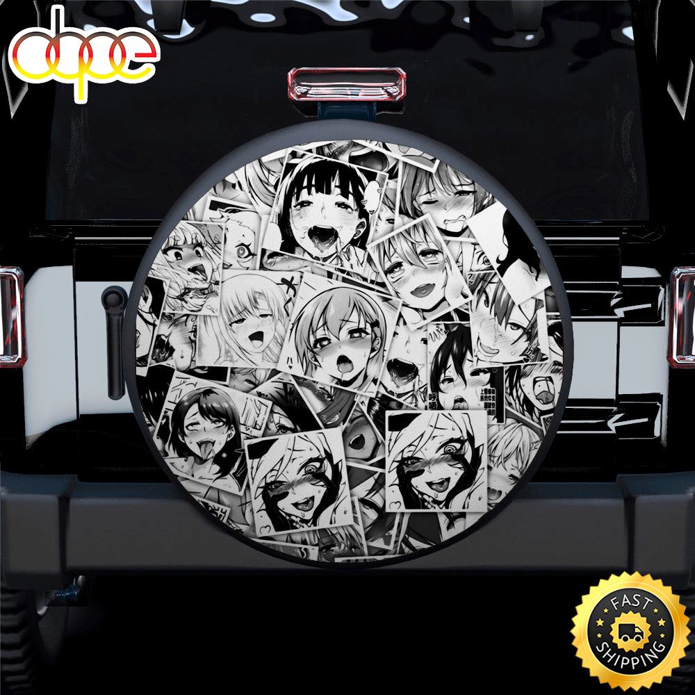 Ahegao Anime Girl Car Spare Tire Covers Gift For Campers Afmbmj