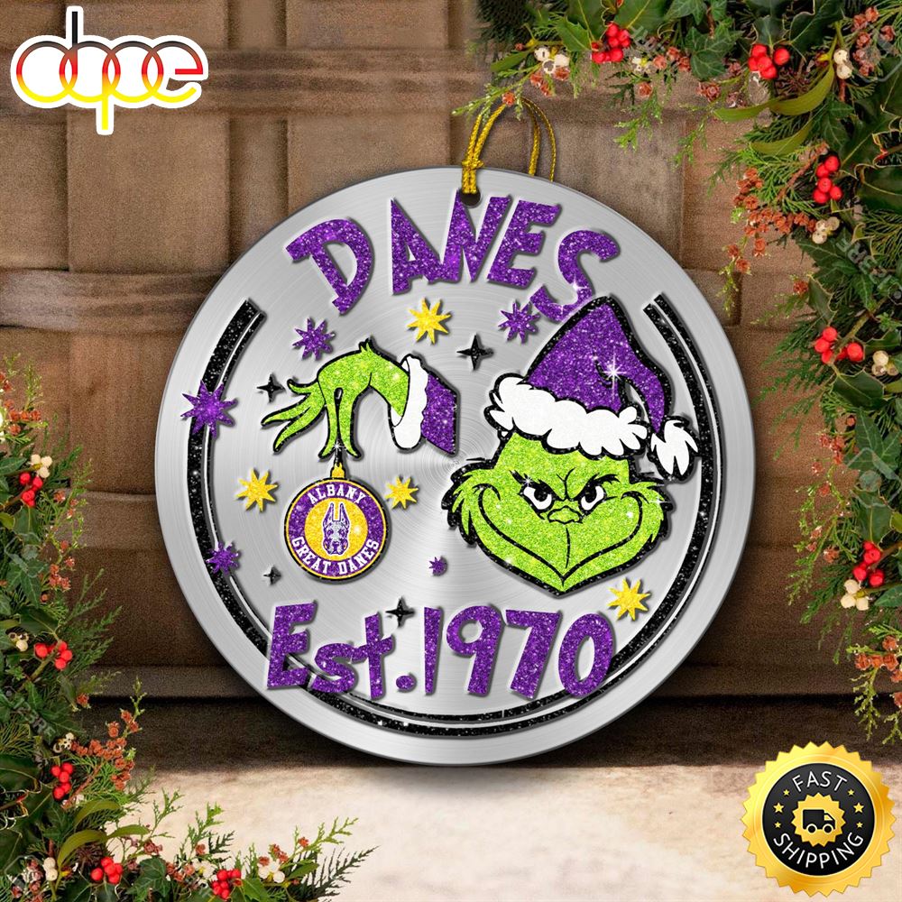 Albany Great Danes Grinch Circle Ornaments Christmas Dmuep7