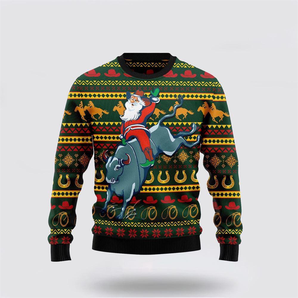 Amazing Cowboy Santa Claus Ugly Christmas Sweater 1 Sweater Ewctcr.jpg