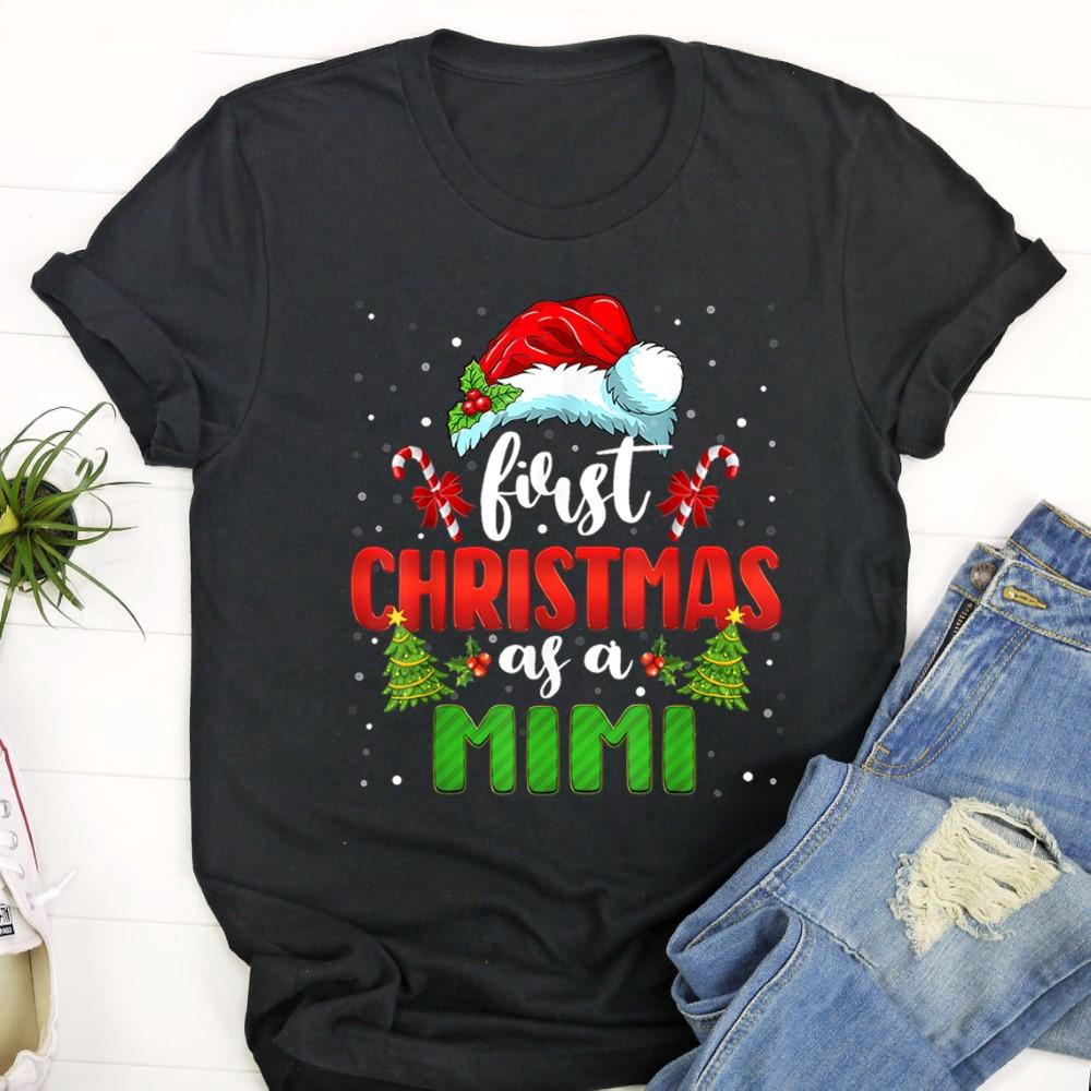 Announcement Santa First Christmas As A Mimi Family Matching T Shirt Fwdj4d.jpg