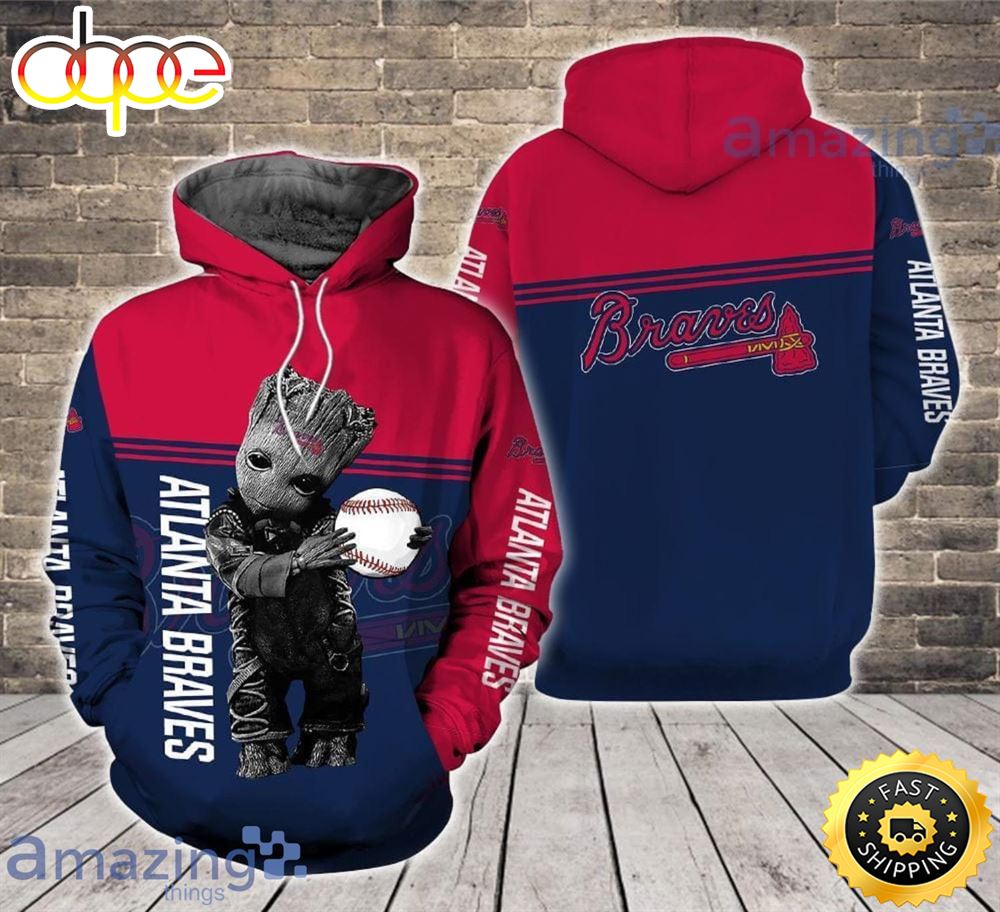 Atlanta Braves Ft. Groot 3d Hoodie For Fans T9t2hh