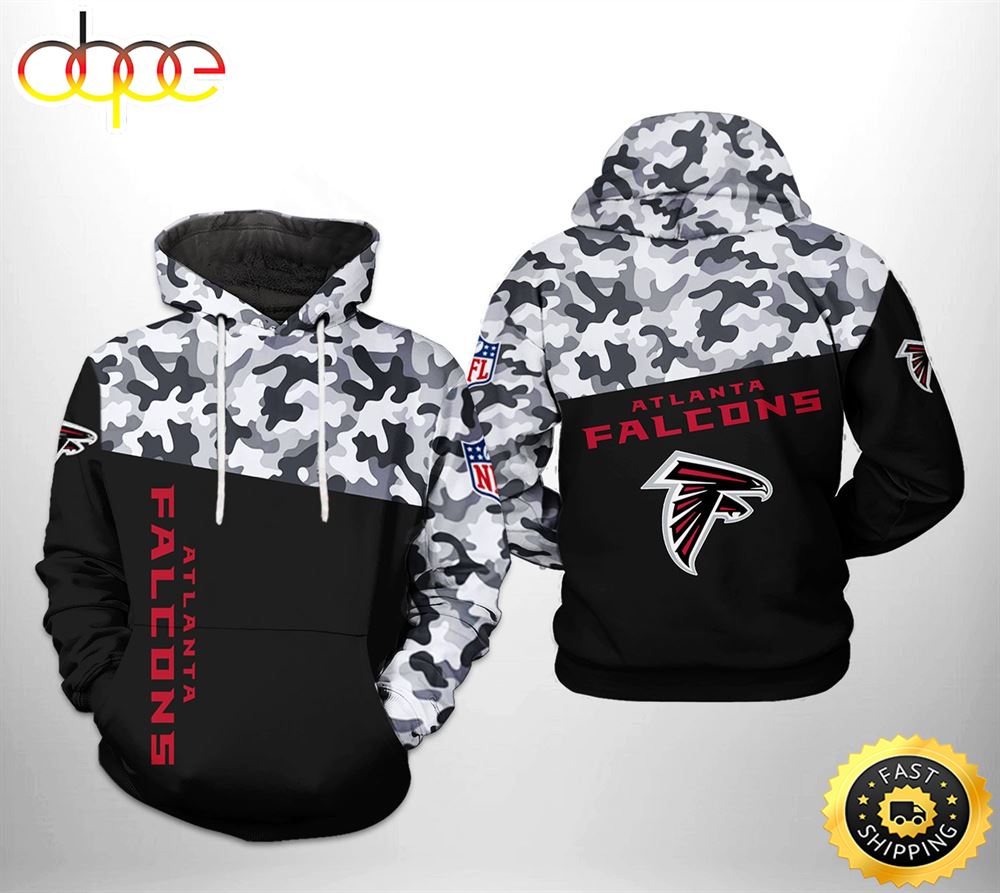 Atlanta Falcons NFL Camo Veteran Team 3D Printed HoodieZipper