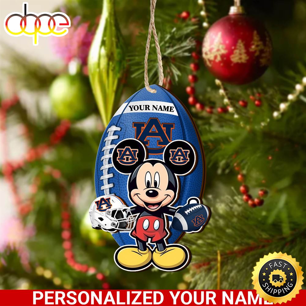 Auburn Tigers And Mickey Mouse Ornament Personalized Your Name