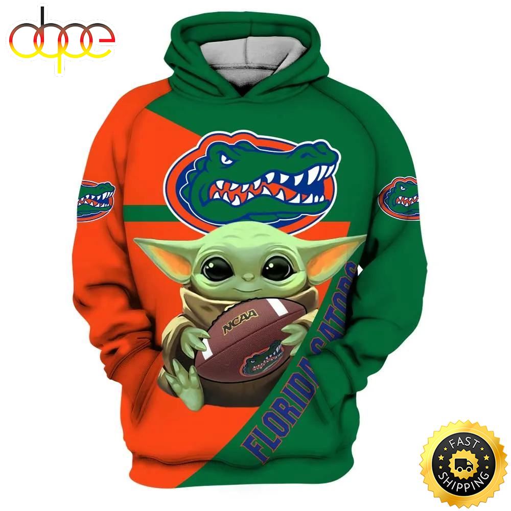 Baby Yoda Hug Ball Florida Gators 3d Hoodie Gifts For Florida Gators Fans Toqzpl