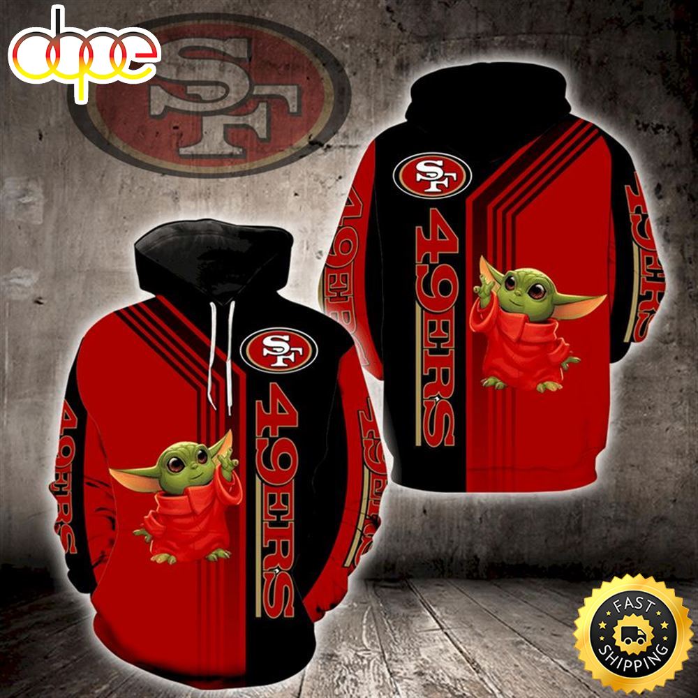 Baby Yoda Lovers San Francisco 49ers 3d Hoodie All Over Print Tiq4bd