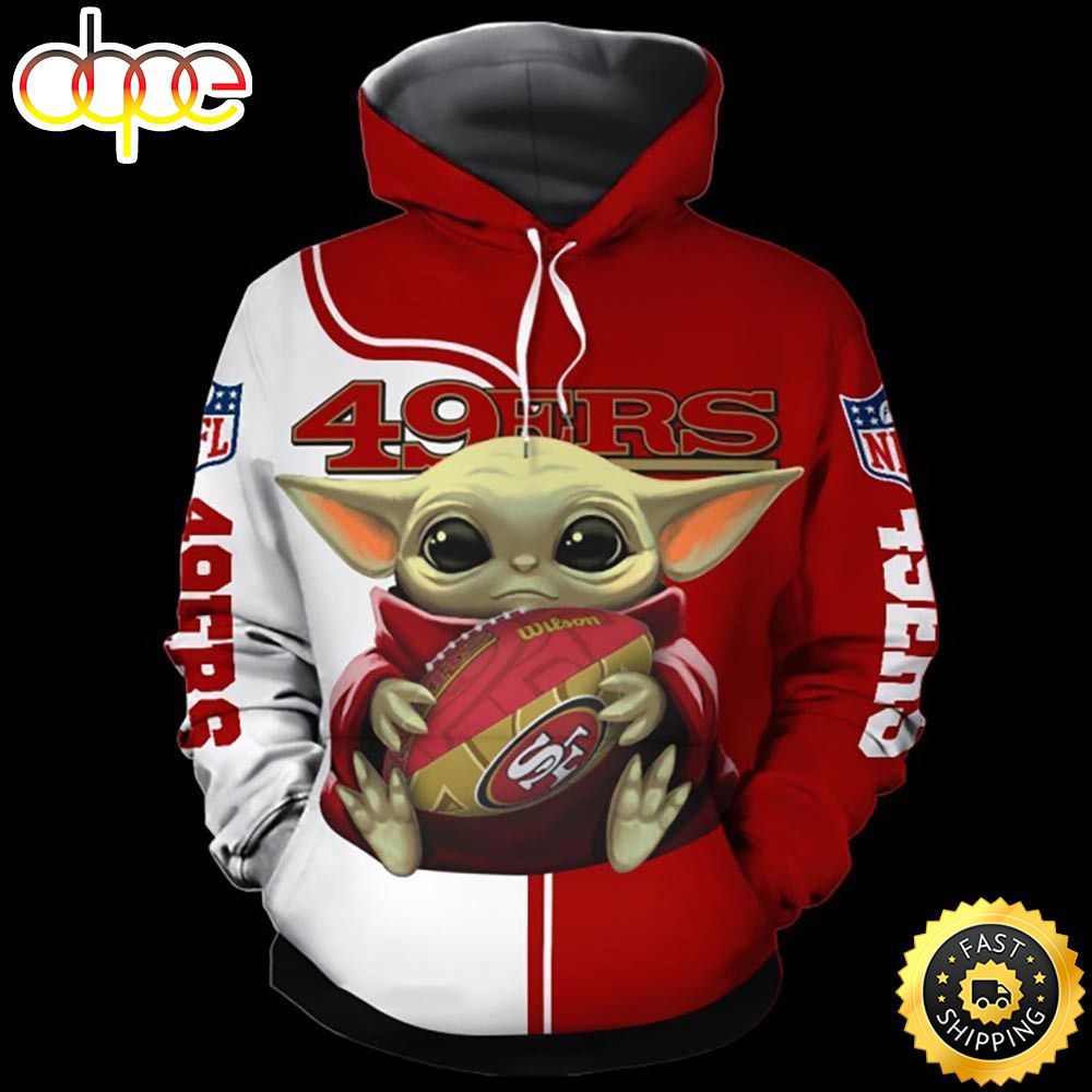 Baby Yoda Loves The San Francisco 49ers 3d Hoodie All Over Print U6ausv