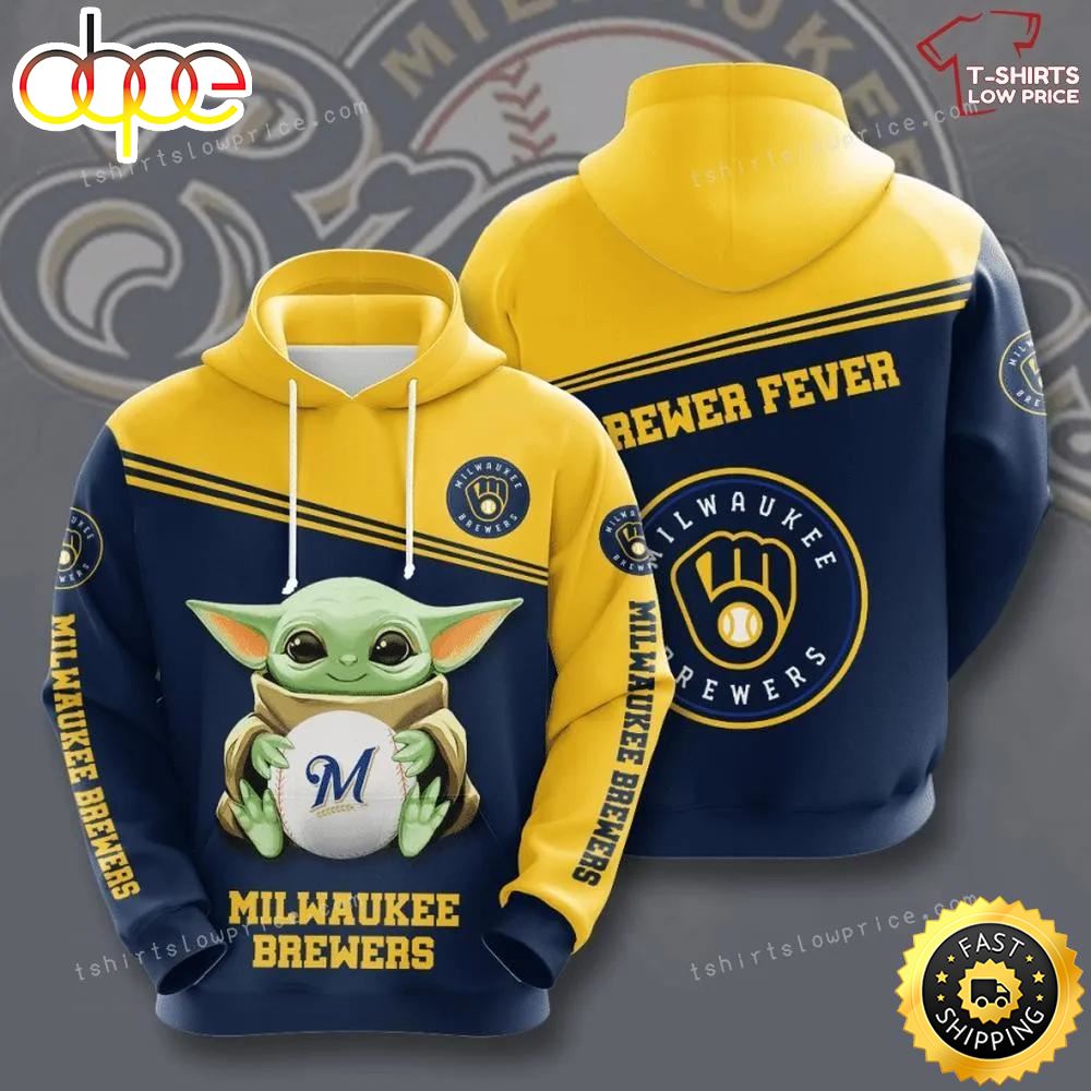 Baby Yoda Milwaukee Brewers 3d Full Printing Hoodie For Men And Women Vn3mtc
