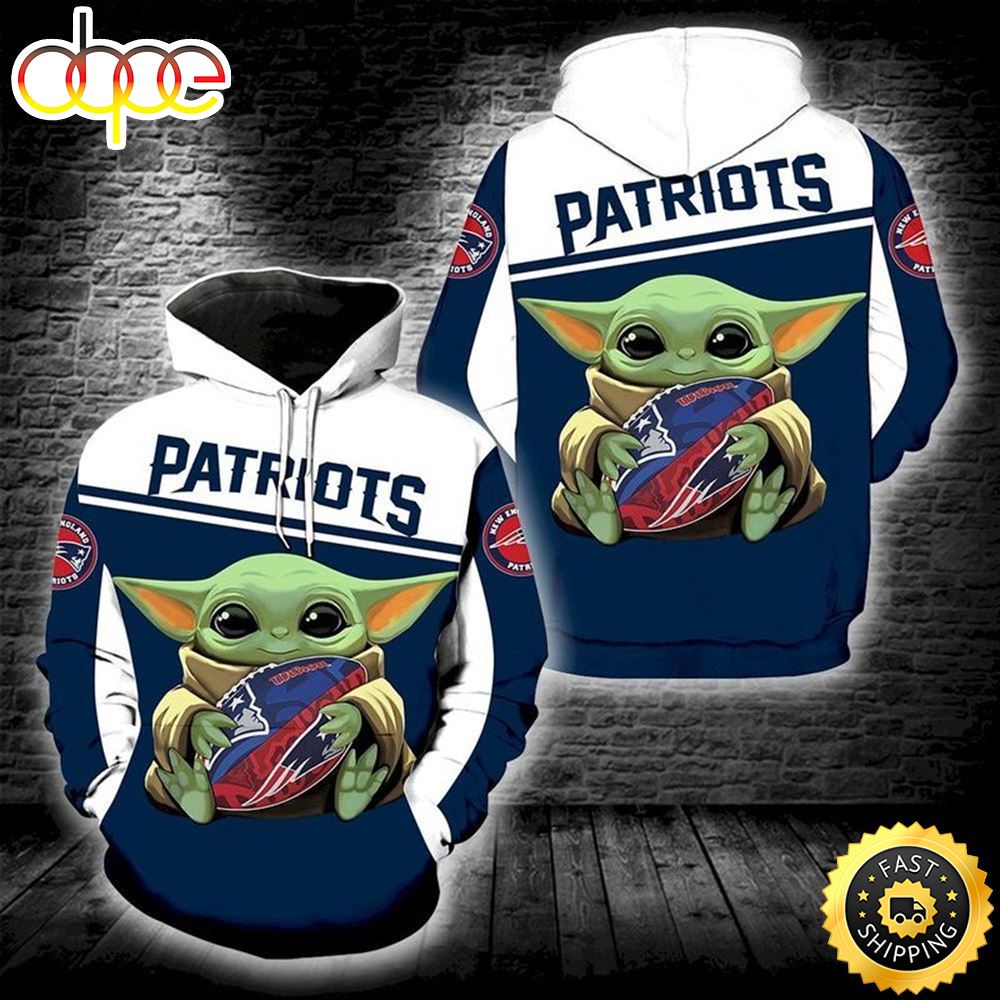 Baby Yoda New England Patriots 3d Hoodie All Over Print Dy1fni