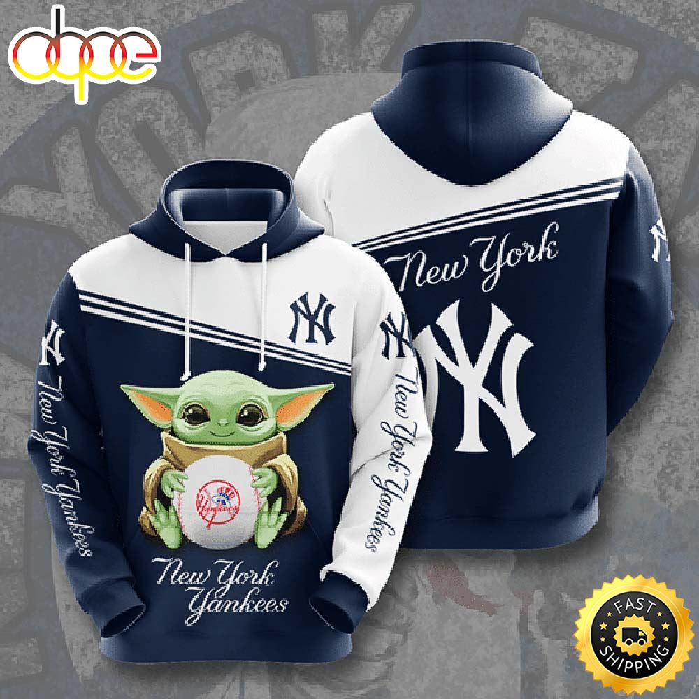 Baby Yoda New York Yankees 3d Hoodie Yankee Fan Gifts Dzepfc