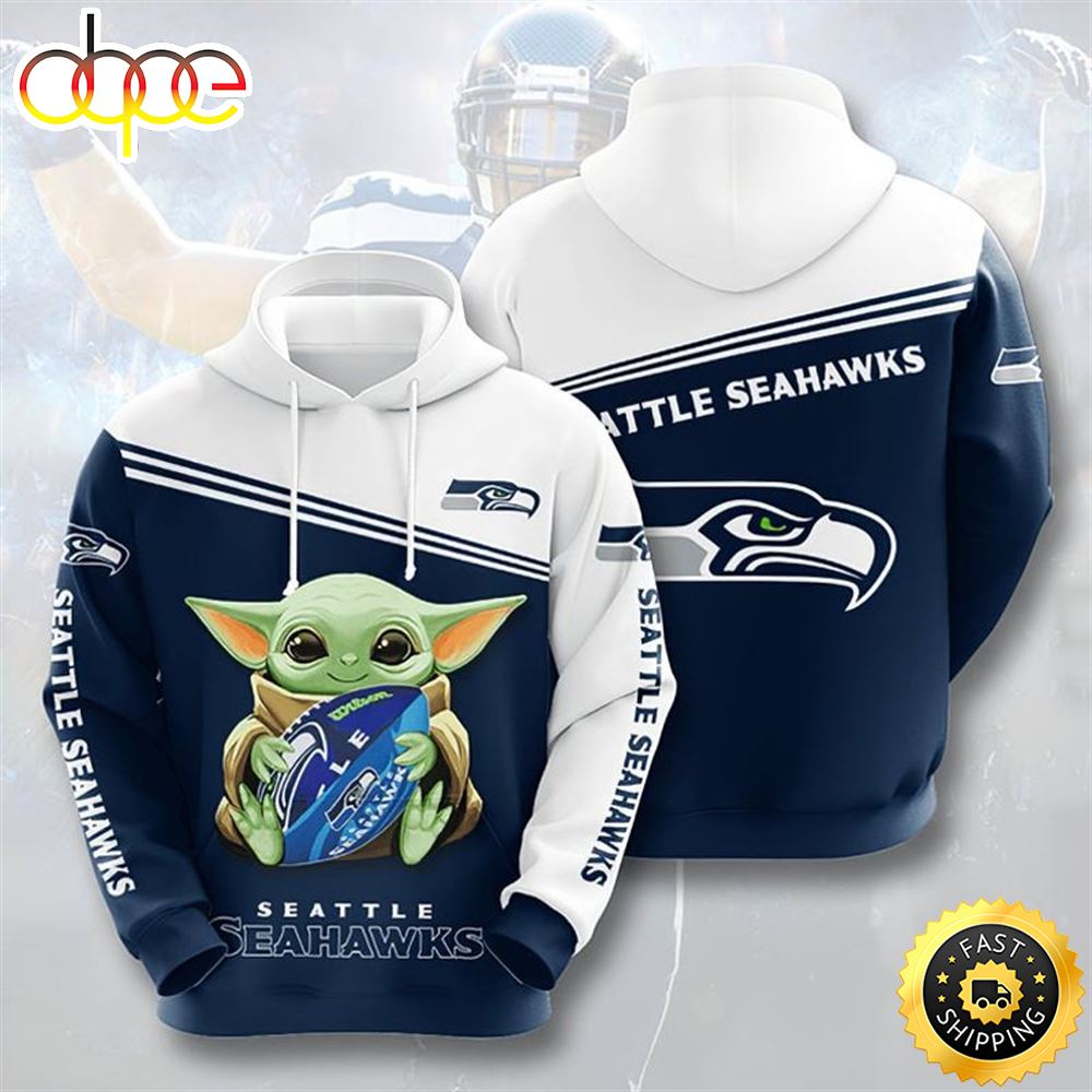 Baby Yoda Seattle Seahawks Gift For Fan 3d Hoodie All Over Print Uvvyn1