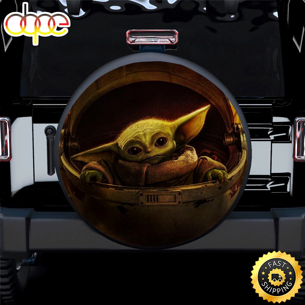 Baby Yoda Ship 3D Car Spare Tire Covers Gift For Campers Avzujc
