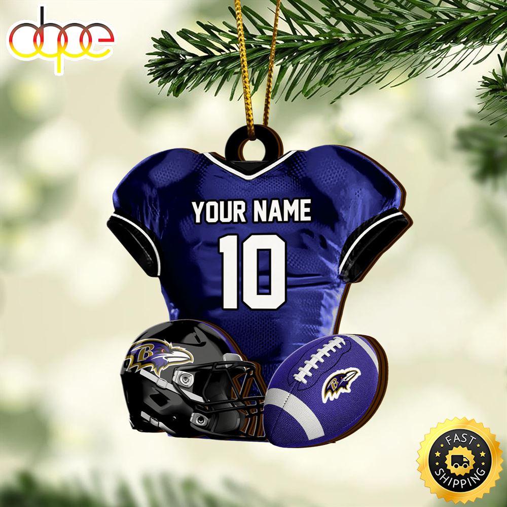 Baltimore Ravens NFL Sport Ornament Custom Name And Number