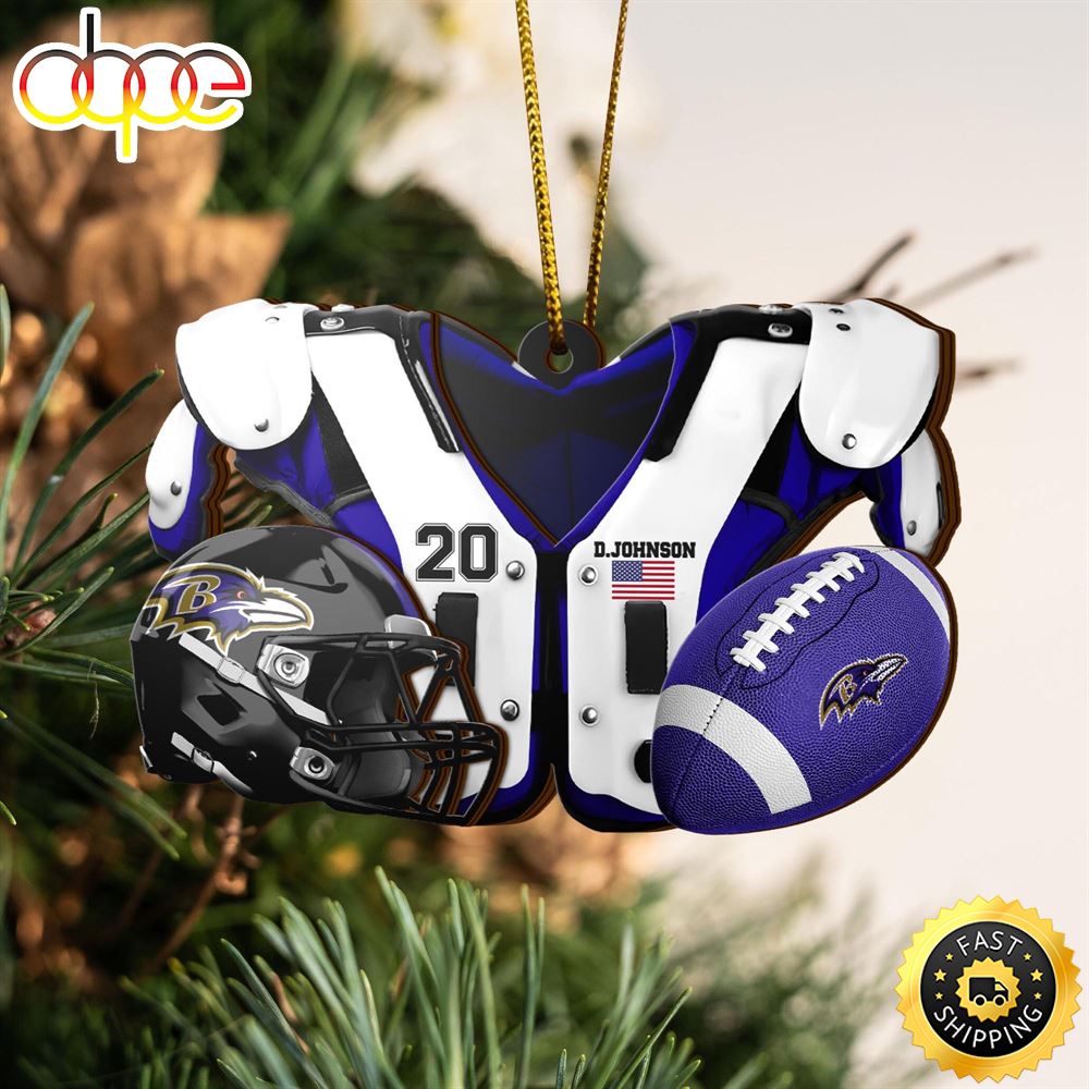 Baltimore Ravens NFL Sport Ornament Custom Your Name And Number