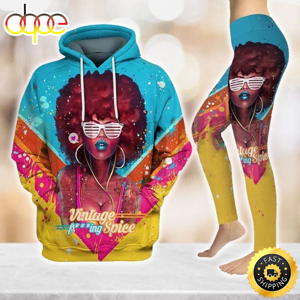 Black Girl Magic Afro Colorful Vintage All Over Print Leggings Hoodie Set Outfit For Women Pqp7af.jpg