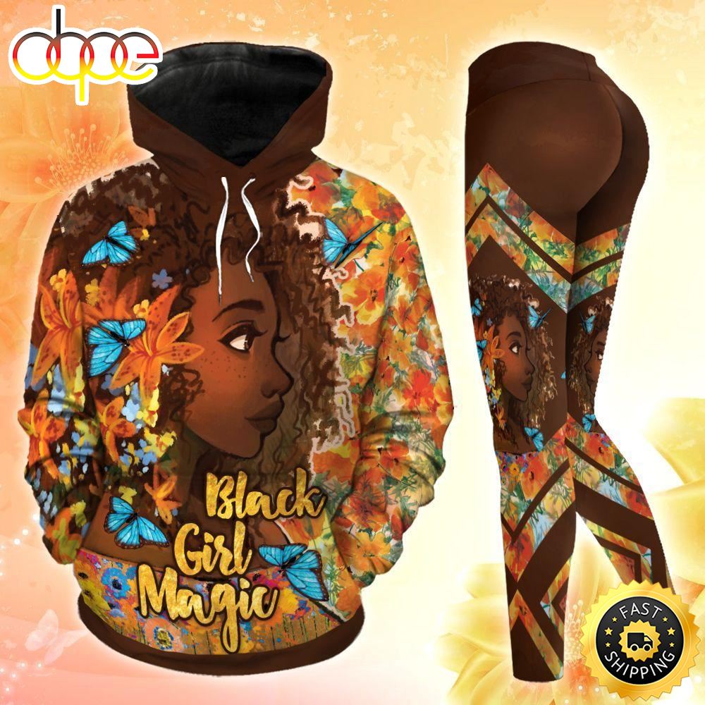 Black Girl Magic Butterfly All Over Print Leggings Hoodie Set Outfit For Women Turd3j.jpg