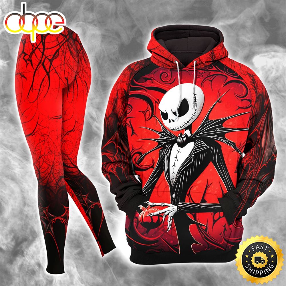 Black Red Nightmare Gothic Combo Hoodie And Leggings