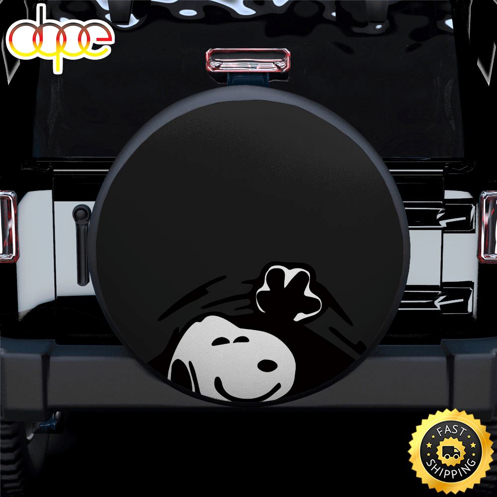 Black Snoopy Peek A Boo Funny Jeep Car Spare Tire Covers Gift For Campers Jxij40