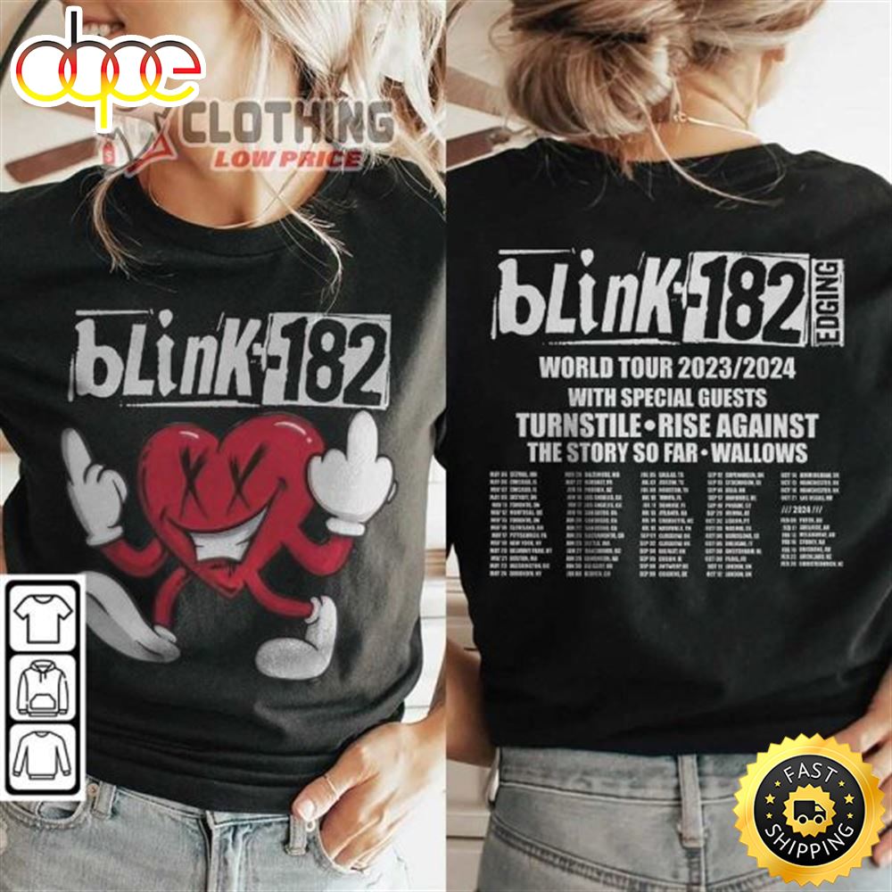 Blink 182 Tour 2023 Concert Merch Blink 182 Music World Tour 2023 2024 With Special Guests T Shirt Ooh0m2.jpg