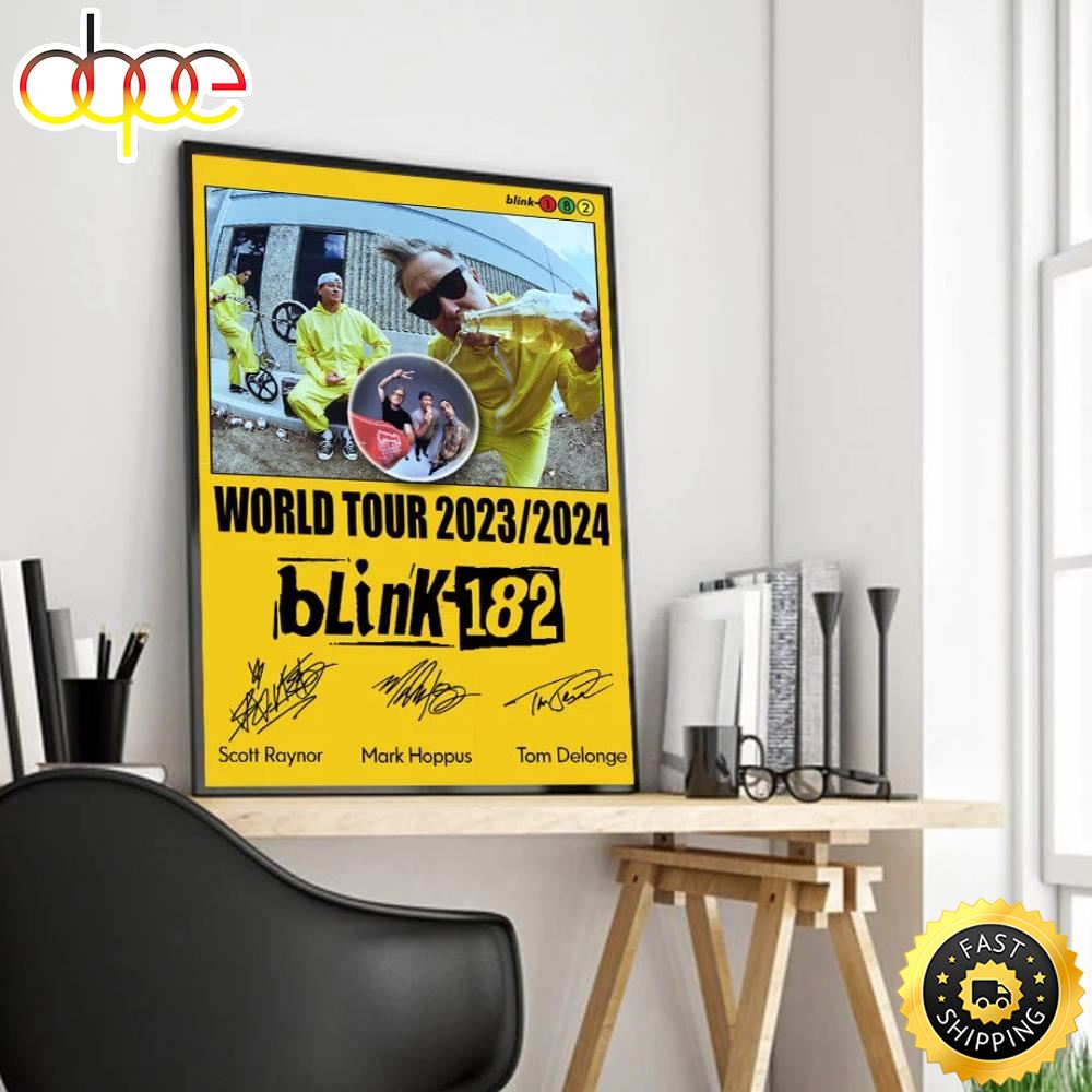 Blink 182 World Tour 2023 2024 Poster Canvas