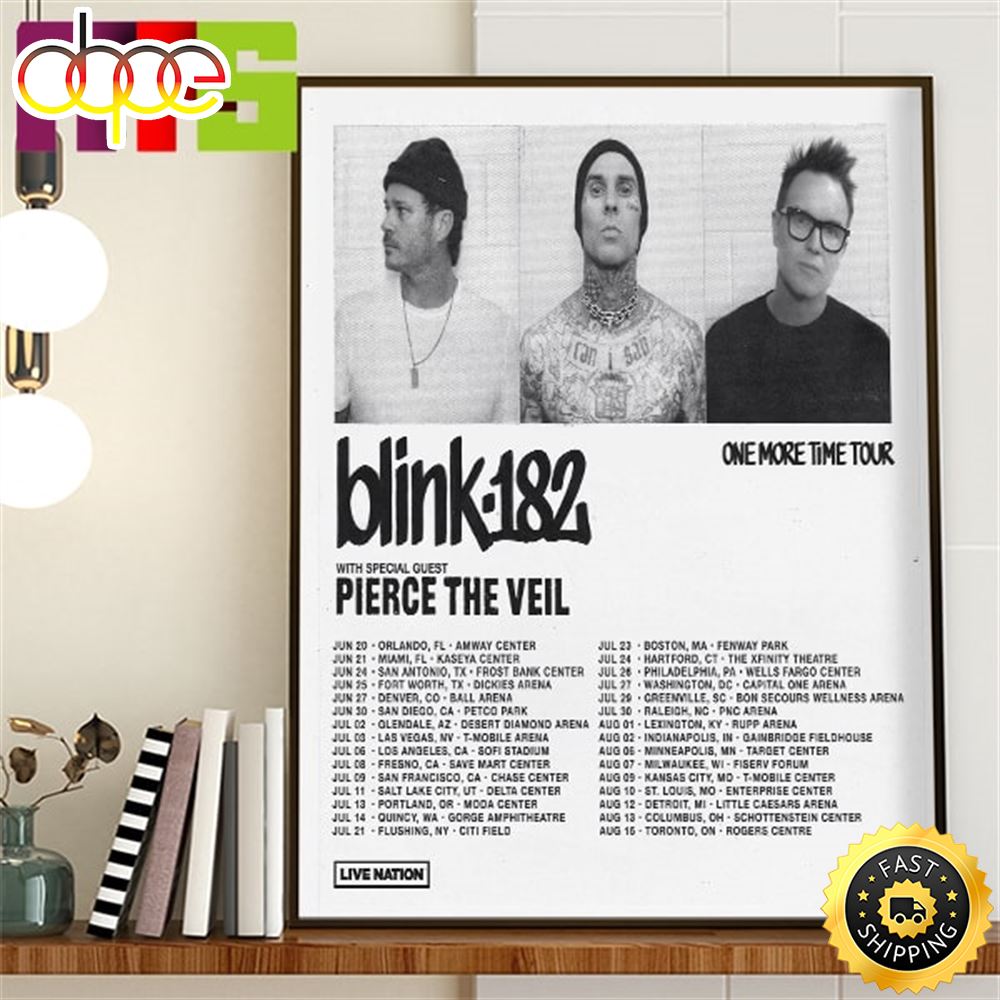 Blink 182 One More Time Tour 2024 Home Decor Poster Canvas