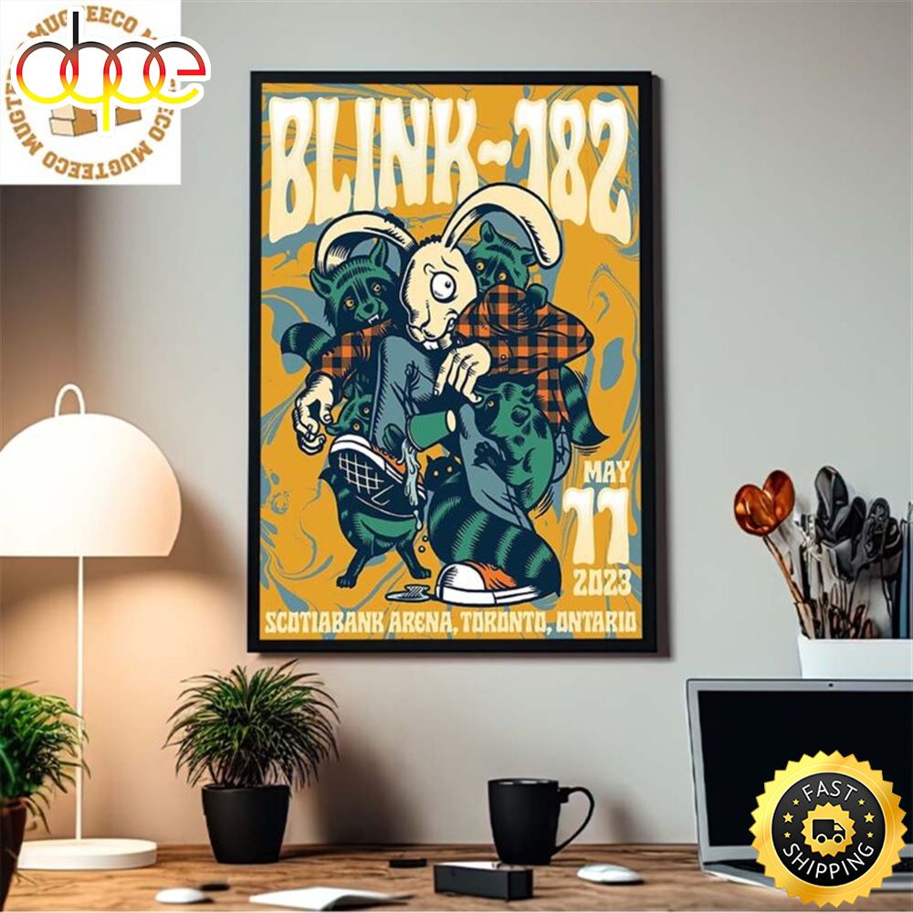 Blink 182 Toronto Event Rabbit And Racoon By John Kutt Decorations Poster Canvas Qrya3o.jpg